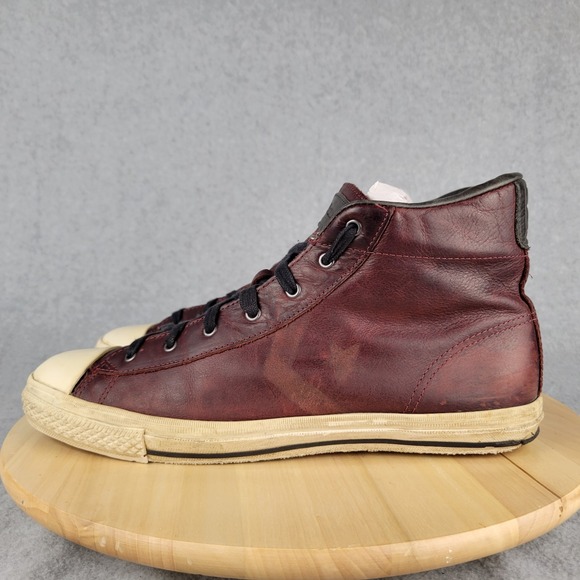 Converse x John Varvatos Weapon Mid Red‎ Sneakers Leather Men's Size 11.5 - Picture 1 of 15